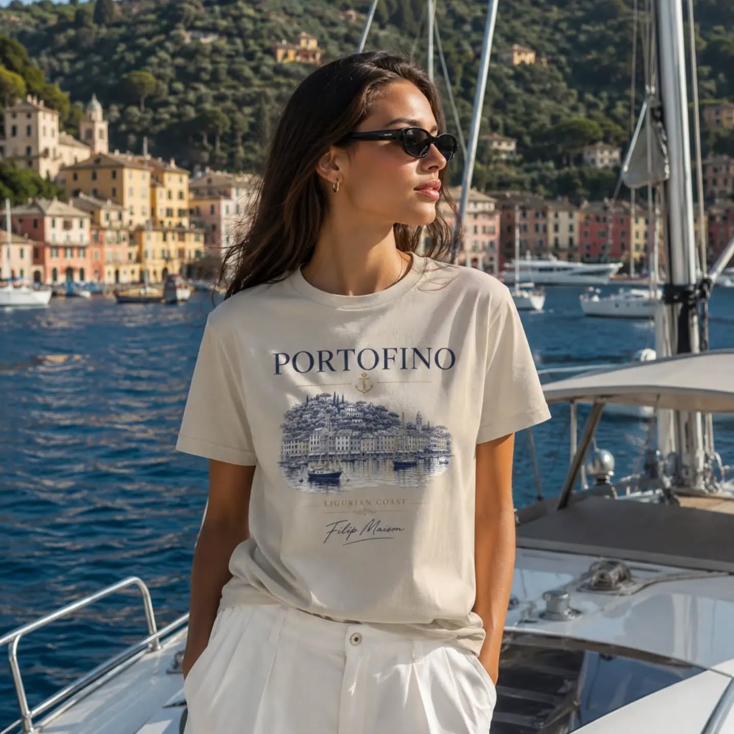 Camiseta Heritage FILIP Portofino — Lujo Silencioso en Algodón GOTS Certificado