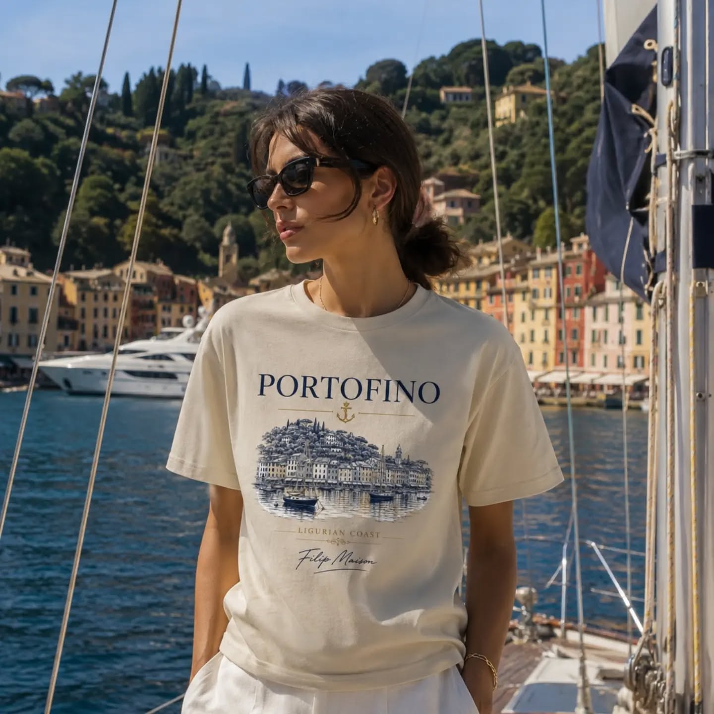 Camiseta Heritage FILIP Portofino — Lujo Silencioso en Algodón GOTS Certificado
