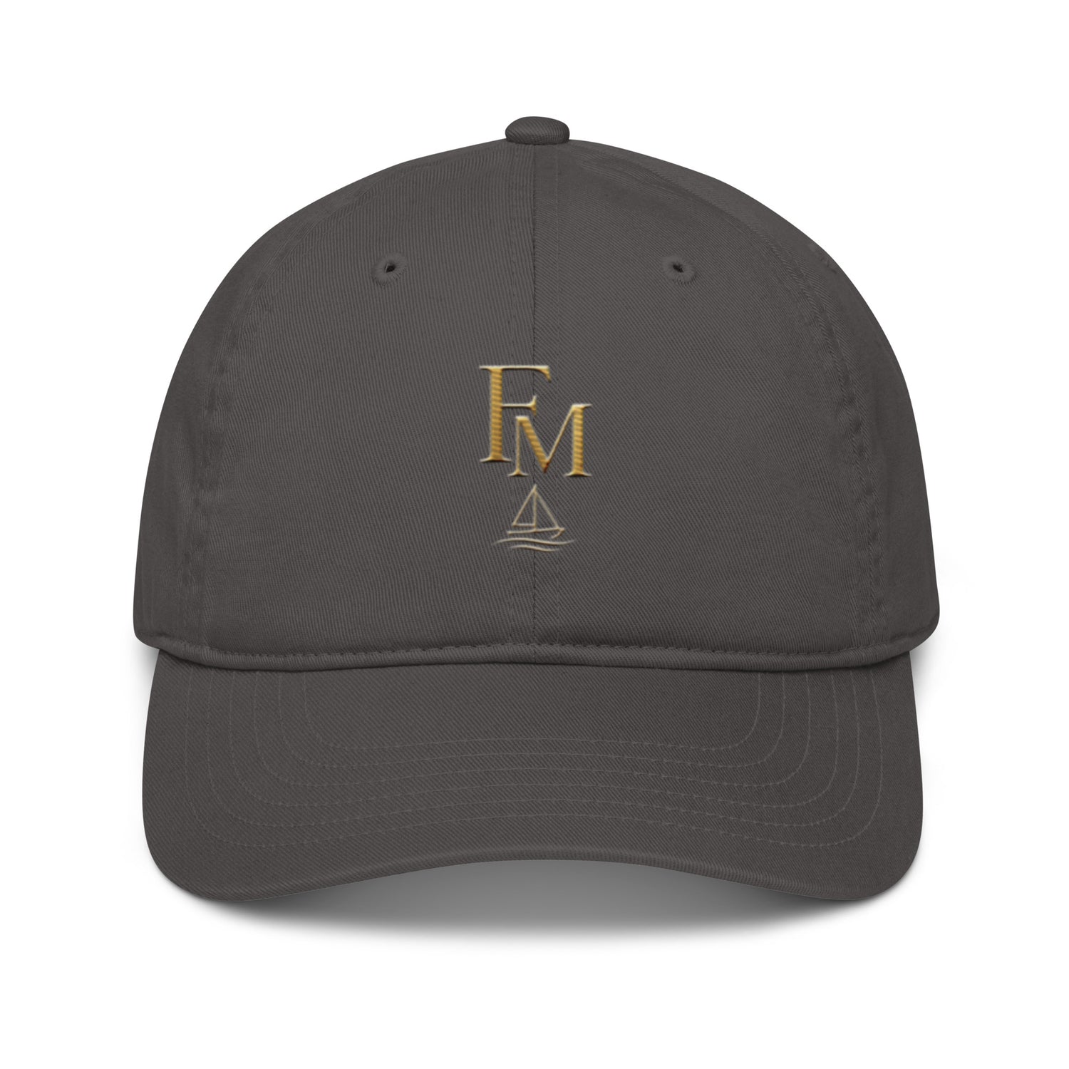 Gorra Club FILIP Carbón — vista frontal, bordado artesanal hilo avena, seis paneles | Filip Maison