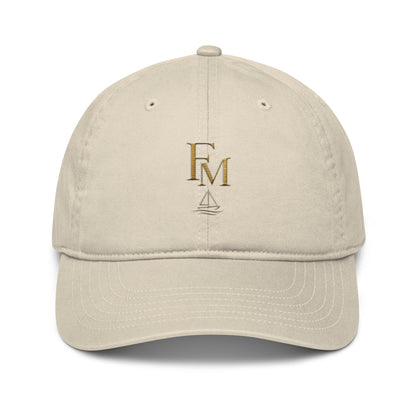 Gorra Club FILIP Ostra — vista frontal, bordado artesanal hilo avena, seis paneles | Filip Maison