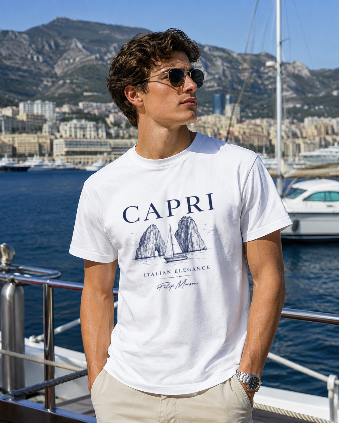 Camiseta Heritage FILIP Capri — Premium GOTS Certificado
