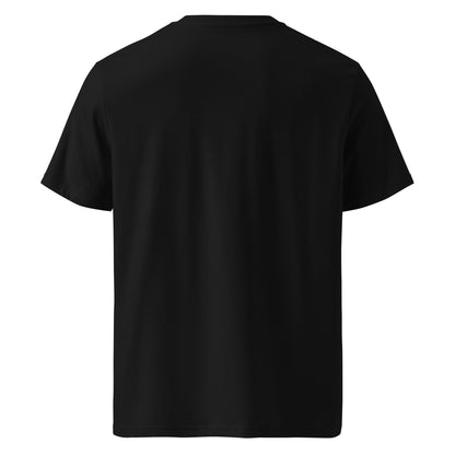 Camiseta Heritage FILIP Mallorca — vista trasera, negro con estampado azul marino y dorado | Filip Maison